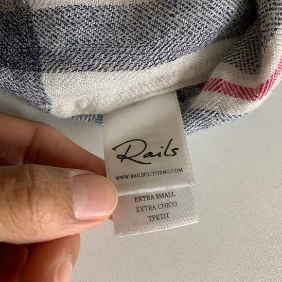 Rails Shirt Womens Extra Small Multi Hunter Plaid Button Up Long Sleeve Pockets - Picture 9 of 12